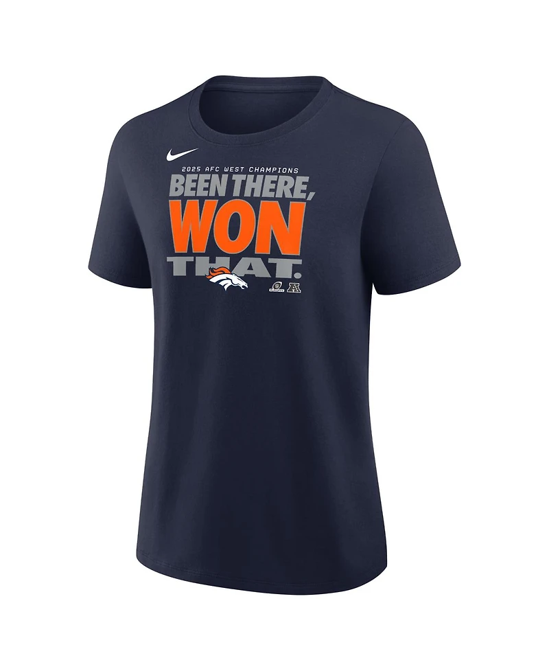 Nike Women's Navy Denver Broncos 2025 Afc West Division s Locker Room Trophy Collection T-Shirt