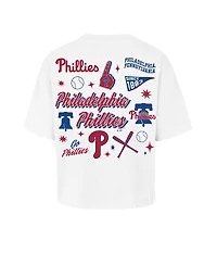 47 Brand Women's White Philadelphia Phillies Collage Script Reed City T-Shirt