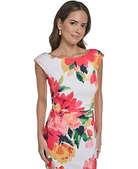 Eliza J Women's Printed Side Slit Midi Sheath Dress