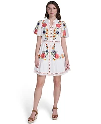 Eliza J Women's Embroidered V-Neck Dress