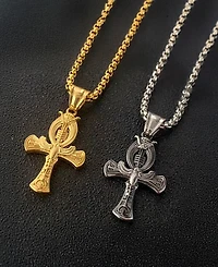 Rhona Sutton Men's Stainless Steel Imperial Empire Pendant Necklace