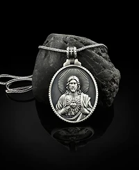 Rhona Sutton Men's Stainless Steel Faith Pendant Necklace