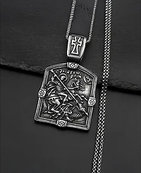 Rhona Sutton Men's Book of Revelation Stainless Steel Pendant Necklace