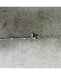 The Lovery Blue Enamel Nugget Bead Necklace Sterling Silver