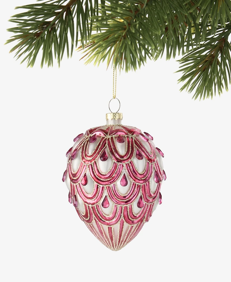 Holiday Lane Berry Tones Red and Gold Pinecone Ornament, Macy's Exclusive