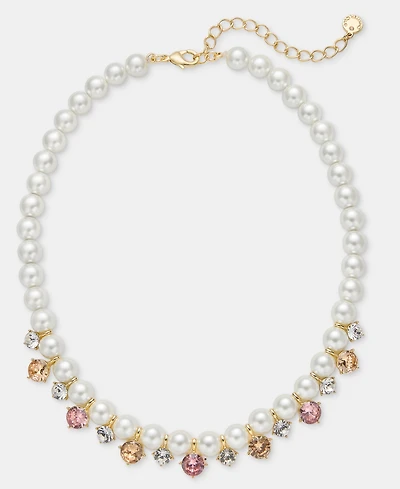 Charter Club Imitation Pearl Multi-Stone Collar Necklace, Macy's Exclusive