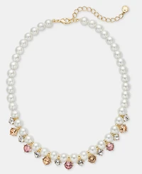 Charter Club Imitation Pearl Multi-Stone Collar Necklace, Macy's Exclusive
