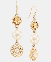 Charter Club Multi-Stone Linear Drop Earrings, Macy's Exclusive