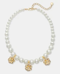 Charter Club Imitation Pearl & Flower Drop Necklace, Macy's Exclusive