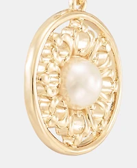 Charter Club Imitation Pearl & Crystal Flower Drop Earrings, Macy's Exclusive