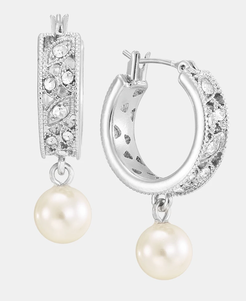 Charter Club Crystal & Imitation Pearl Drop Earrings, Macy's Exclusive