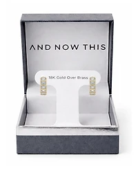 And Now This Cubic Zirconia Hinged Hoop Earrings