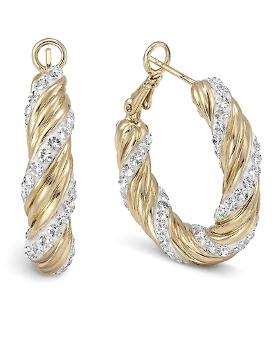 And Now This Clear Crystal Twist Hoop Earrings