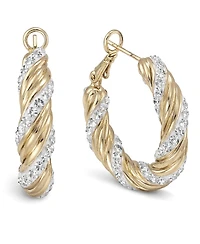 And Now This Clear Crystal Twist Hoop Earrings
