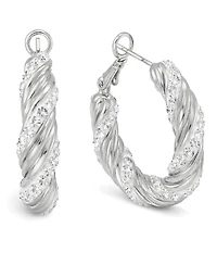 And Now This Clear Crystal Twist Hoop Earrings
