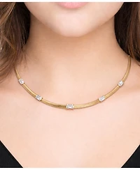 And Now This Cubic Zirconia Rectangular Stone Station Necklace