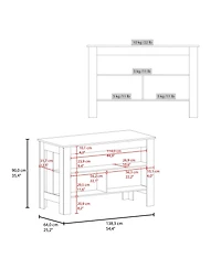 Fm Furniture Yoder Kitchen Island with Open Storage Shelves for Home Organization