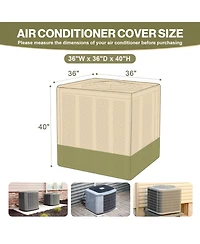 Aoodor Heavy Duty Air Conditioner Cover, 600D Waterproof Oxford Winter Central Air Conditioner Cover for Outside Unit