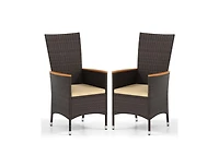 Slickblue Outdoor Wicker Dining Chairs Set of 2 with High Back Support
