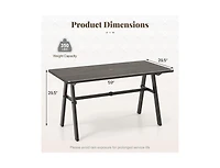 Slickblue Garden Outdoor Dining Table Seats 6 with Umbrella Hole