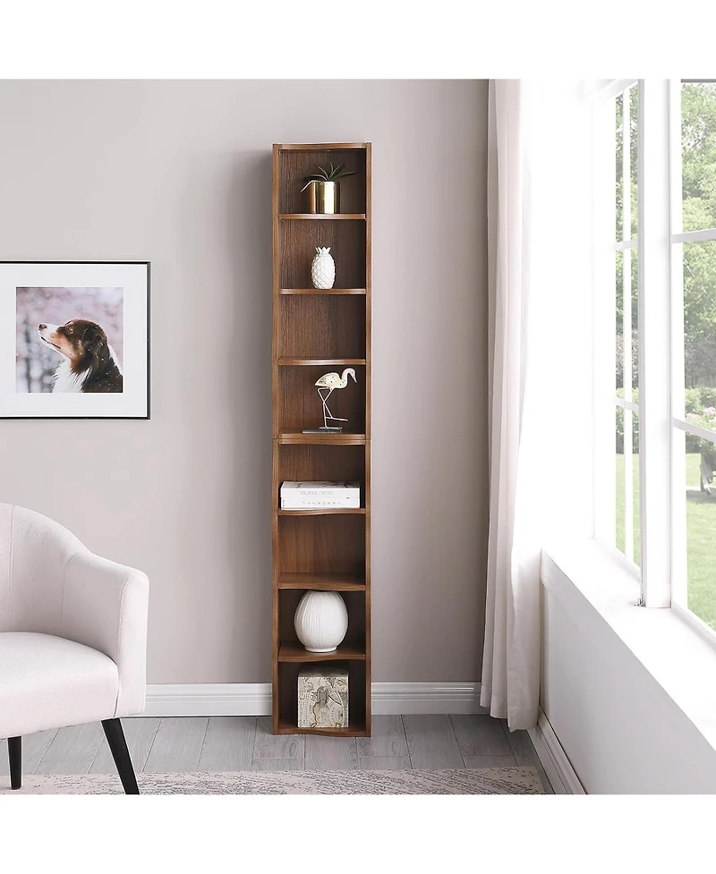 Rainsken 8-Tier Tall Narrow Bookshelf