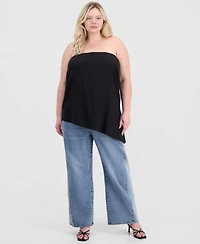 And Now This Trendy Plus Asymmetrical-Neck Strapless Top, Macy's Exclusive