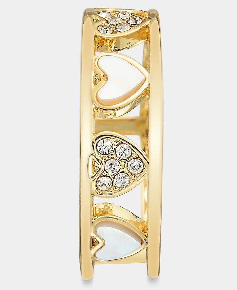 On 34th Pave & Mother-of-Pearl Heart Band Ring, Macy's Exclusive