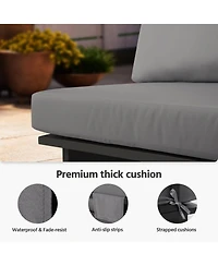 Decksplore 6 Piece Outdoor Wicker Patio Set Rattan Conversation Furniture Dining Table for Poolside