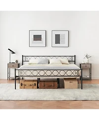 gaomon Modern Metal Platform Bed Headboard Footboard Underbed Storage Heavy Duty No Box Spring Easy Assembly