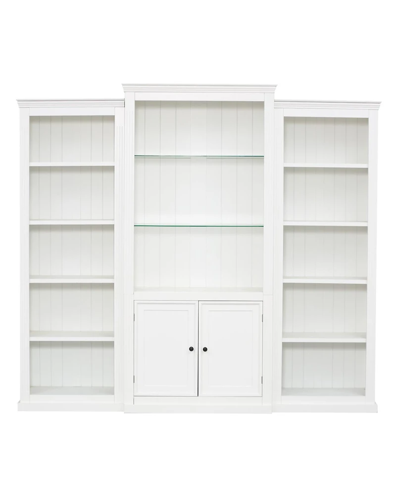 Streamdale Furniture 78.75" Tall 3-Piece Bookcase with 5 Color Led Light, Retro Style