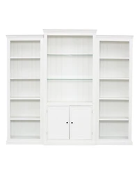 Streamdale Furniture 78.75" Tall 3-Piece Bookcase with 5 Color Led Light, Retro Style
