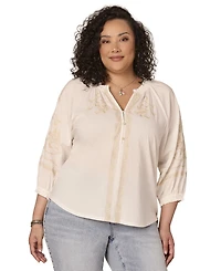 Democracy Plus Ruffle Edge Neck Top