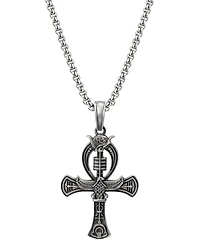 Rhona Sutton Men's Stainless Steel Imperial Empire Pendant Necklace