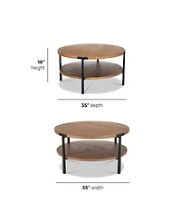 Knox 35" Wood Round Coffee Table