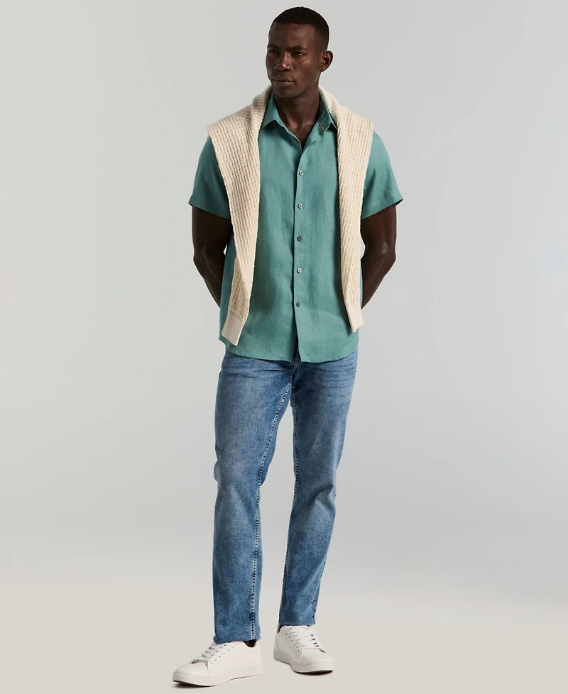 Perry Ellis Men's Solid Linen Shirt