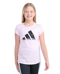 adidas Girls' 8-16 Essential Short-Sleeve Ribbed Crewneck T-Shirt
