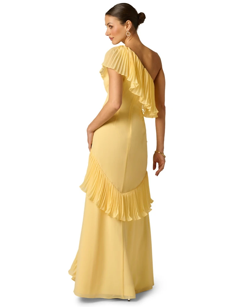 Adrianna Women's One-Shoulder Chiffon High Low Gown