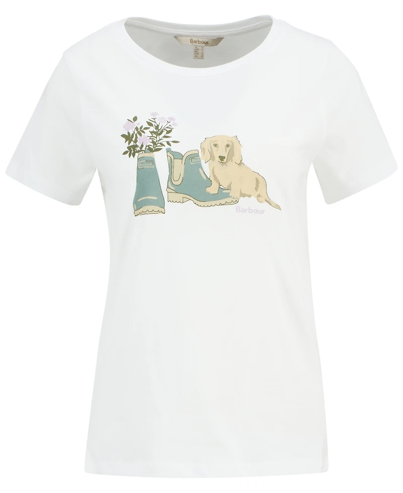 Barbour Women's Short-Sleeve New Dog and Welly Printed T-Shirt