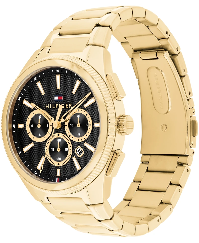 Tommy Hilfiger Men's Multifunction Gold Tone Stainless Steel Bracelet Watch, 43mm