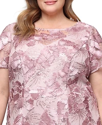 Alex Evenings Plus Sequinned Soutache Evening Gown