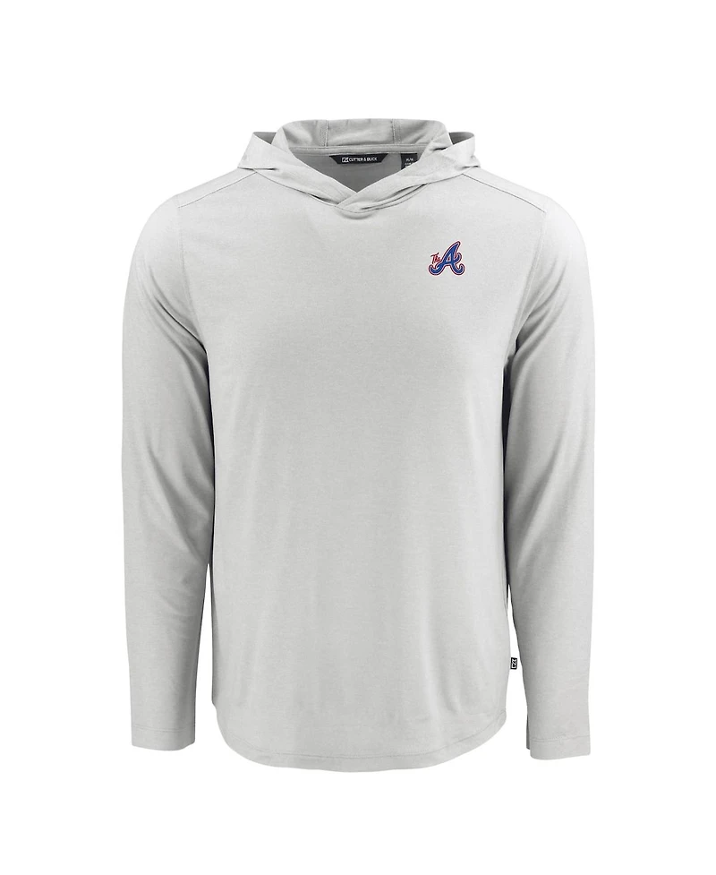 Cutter & Buck Men's Gray Atlanta Braves Coastline Epic Comfort Eco Hoodie Long Sleeve T-Shirt