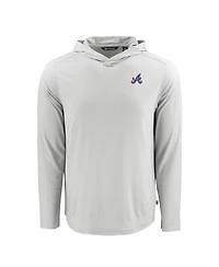 Cutter & Buck Men's Gray Atlanta Braves Coastline Epic Comfort Eco Hoodie Long Sleeve T-Shirt