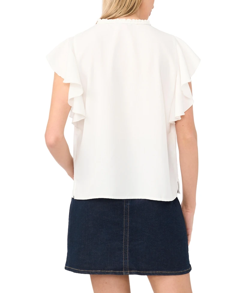 Vince Camuto Women's Short-Sleeve Embroidered Blouse