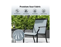 Slickblue 2-Piece Patio Dining Chair Set with Ventilated Seat and Metal Frame