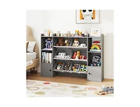 Slickblue Kids Bookshelf and Toy Storage with Open Shelves Bins