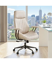 Xizzi High Back Ergonomic Office Chair, Swivel Suede Desk Chair with Lumbar Support, Height Adjustable Modern Executive Computer