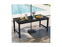 Slickblue 6 Person Patio Dining Table with Wood Look Top