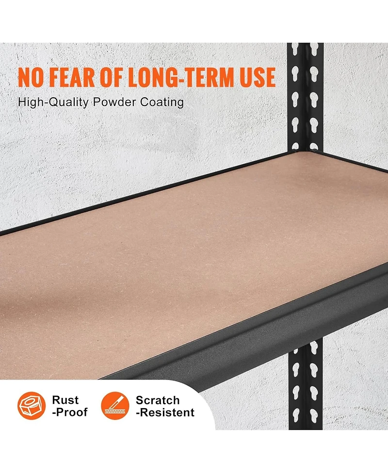 Rainsken Storage Shelving Unit, 5-Tier Adjustable Metal Storage Shelves, Heavy Duty Organizer Rack for Pantry, Basement