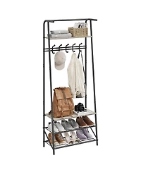gaomon Hall Tree 4-In-1 Entryway Coat Rack with 5 Hooks and Shoe Storage Bench