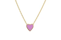 Lily Nily Girls Purple Enamel Heart Necklace in 14K Gold over Sterling Silver